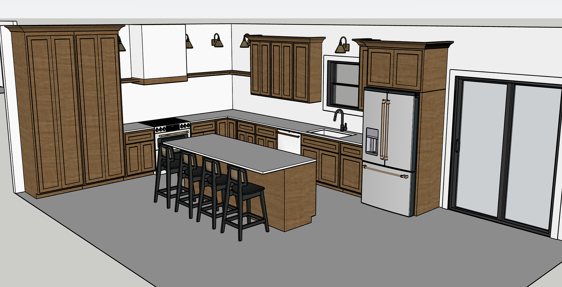 Farmhouse Kitchen Rendering by Meg Smeed