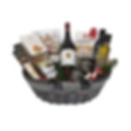 Weihnachtlicher Präsentkorb „La magia del Natale“ mit Rotwein und Feinkost – festlich arrangiert als luxuriöses Weihnachtsges