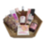 Geburtstags Präsentkorb „Pink Vibe“ mit Roséwein, Pralinen, Bonbons und Feinkost – stilvoll arrangiert