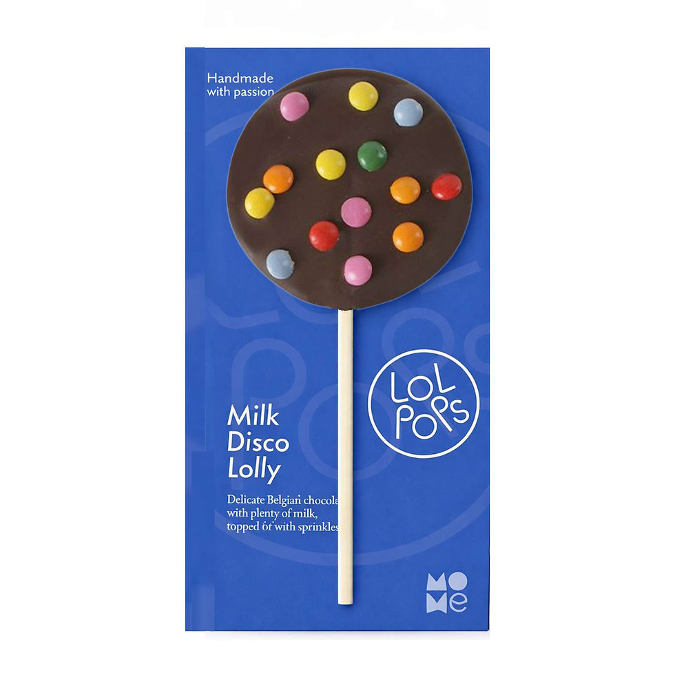 Thumbnail: Vollmilch Schokoladenlolli von Choc o lait mit Herzstreuseln als liebevolle Geschenkidee