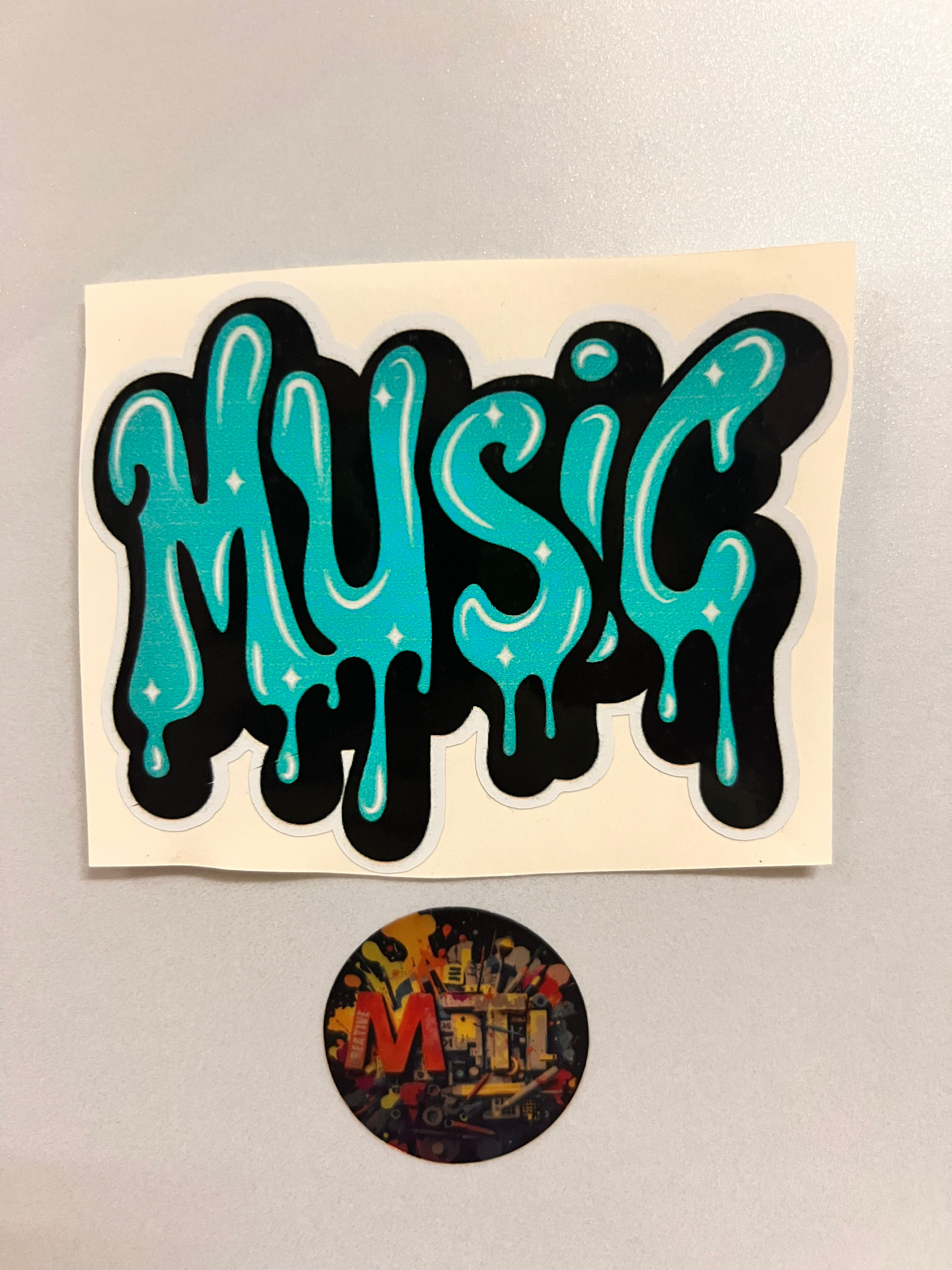 Music 10x7Cm Sticker Folyo Kaplama-Araba Motosiklet Kask Laptop Modifiye