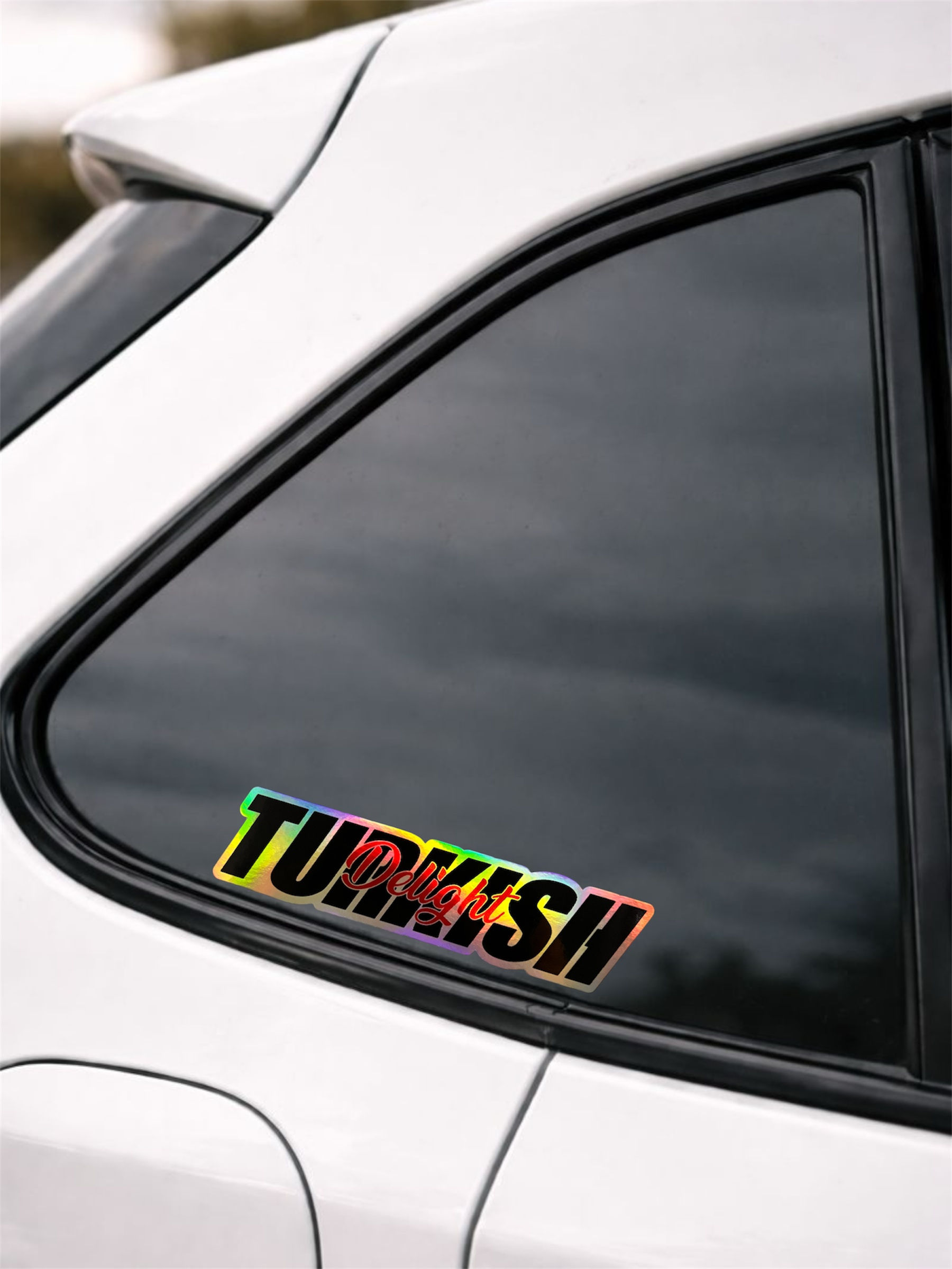 Turkish Delight JDM Araba-Motosiklet Cam Etiket Sticker BasKes Hologram 15x4cm