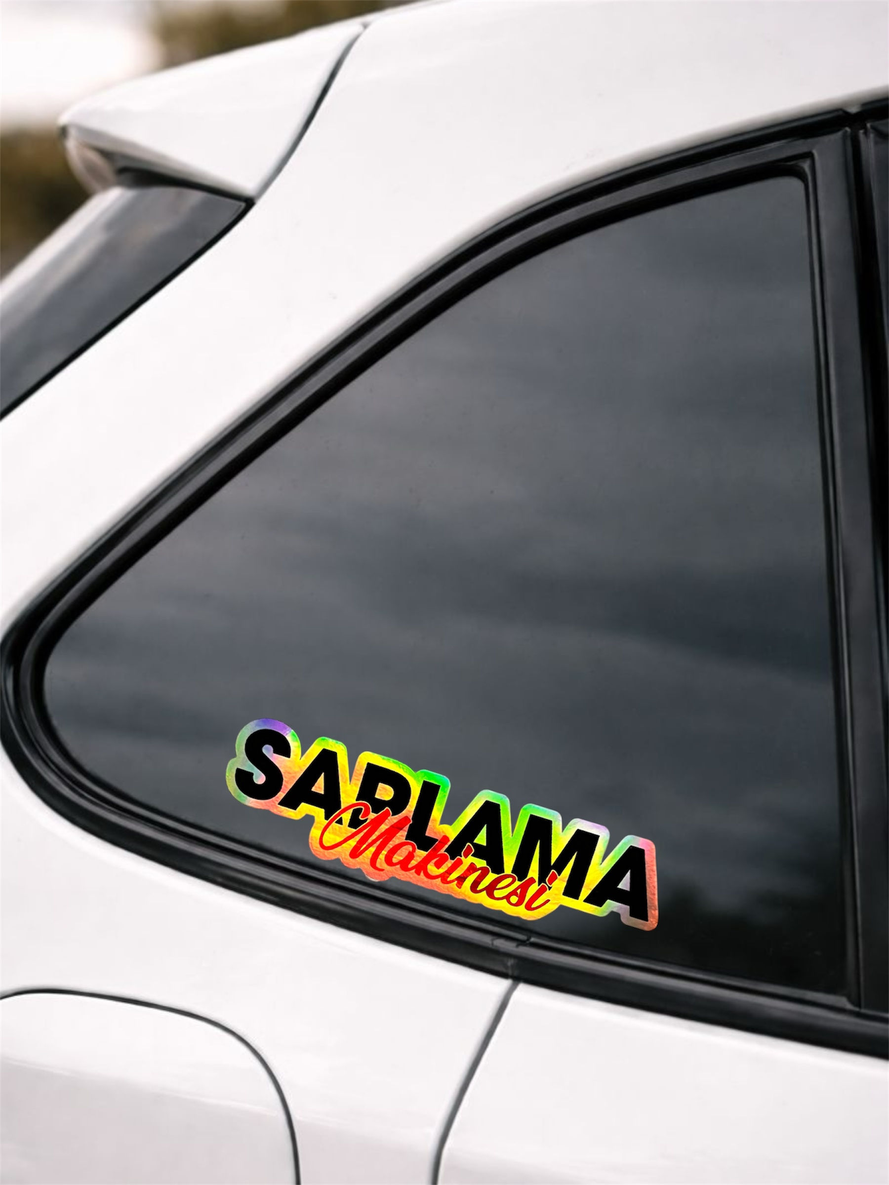 Saplama Makinesi Jdm Yazı Araba-motosiklet Cam Etiket Sticker Hologram 16x4 Cm