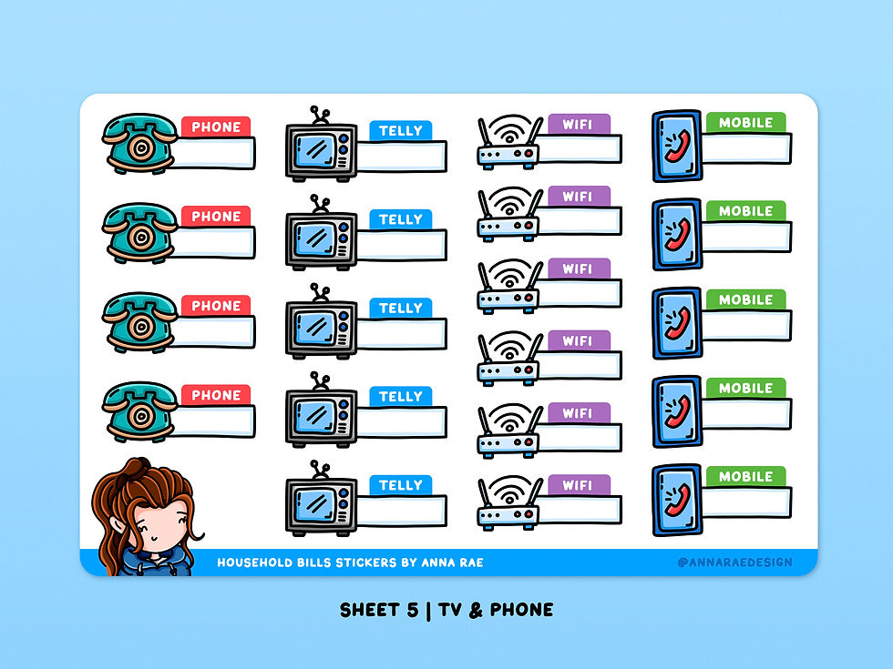 Thumbnail: TV, Phone and Wifi Planner Stickers