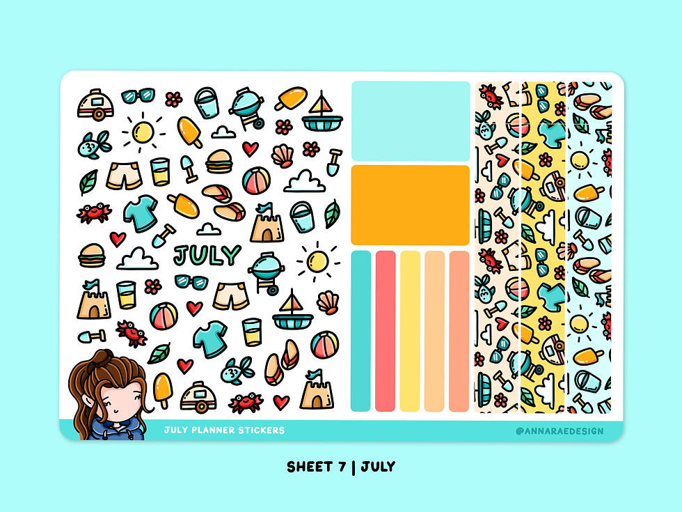 Thumbnail: August Planner and Calendar Stickers