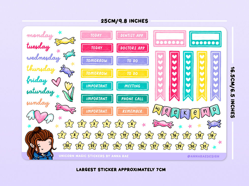 Thumbnail: Unicorn Magic Functional Planner Stickers