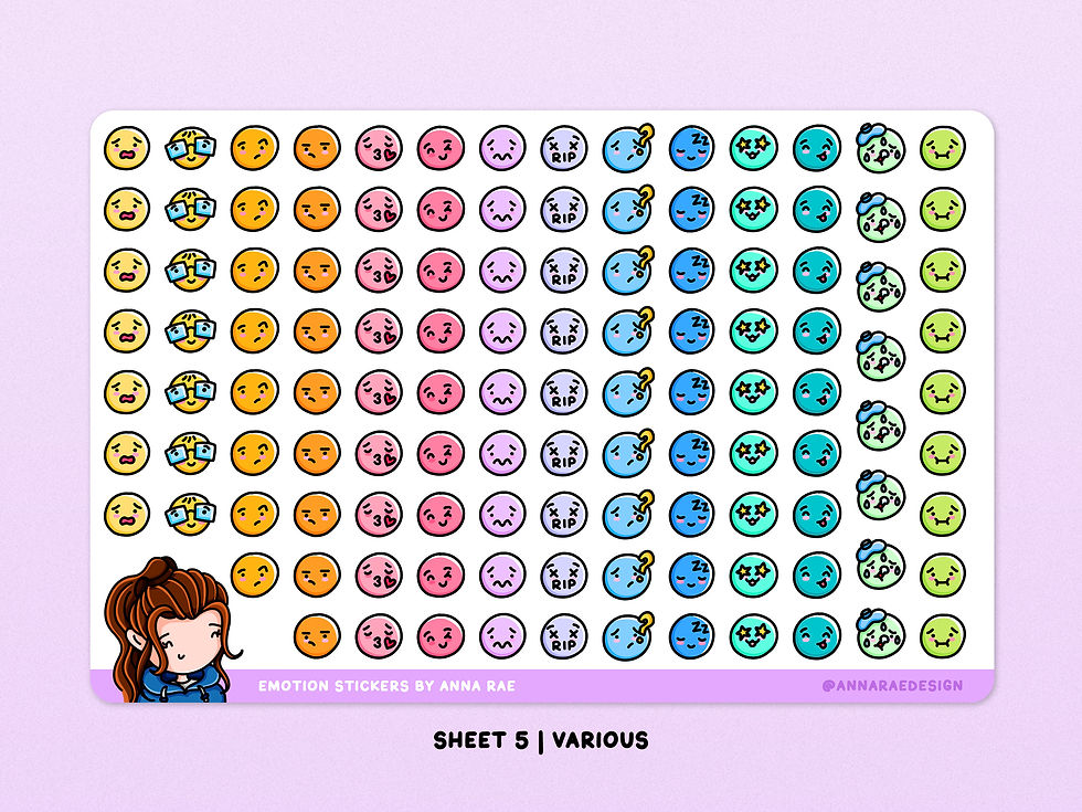 Thumbnail: Various Moods Emoji Planner Stickers