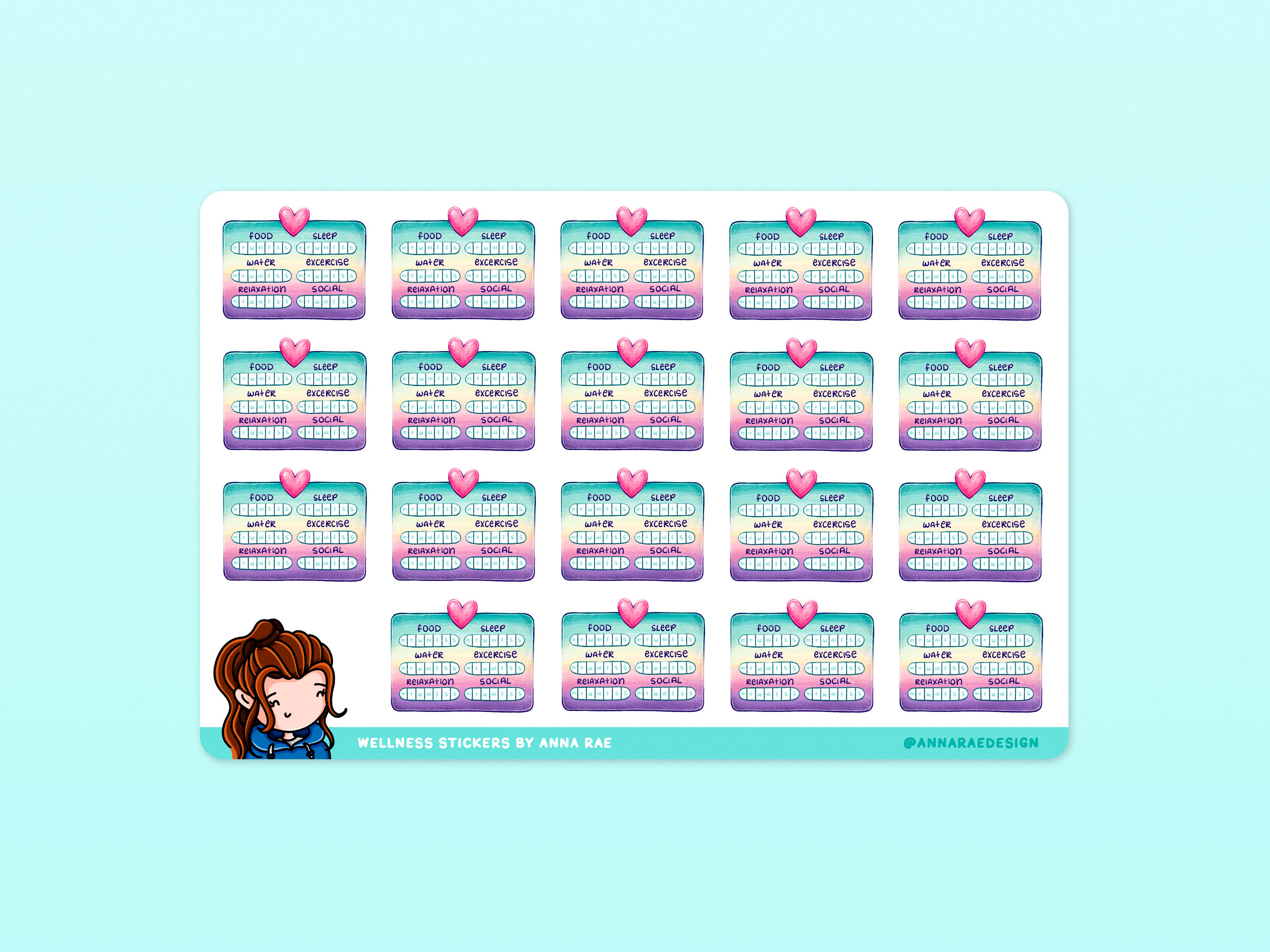 Wellness Tracker Planner Stickers