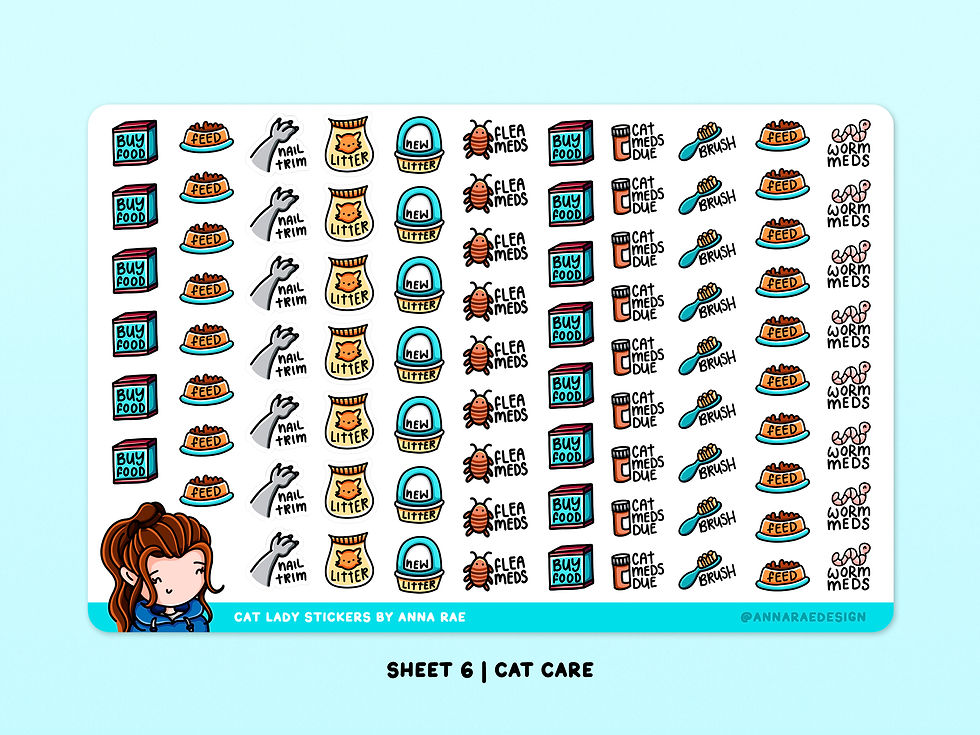 Thumbnail: Cat Lover Decorative Planner Stickers