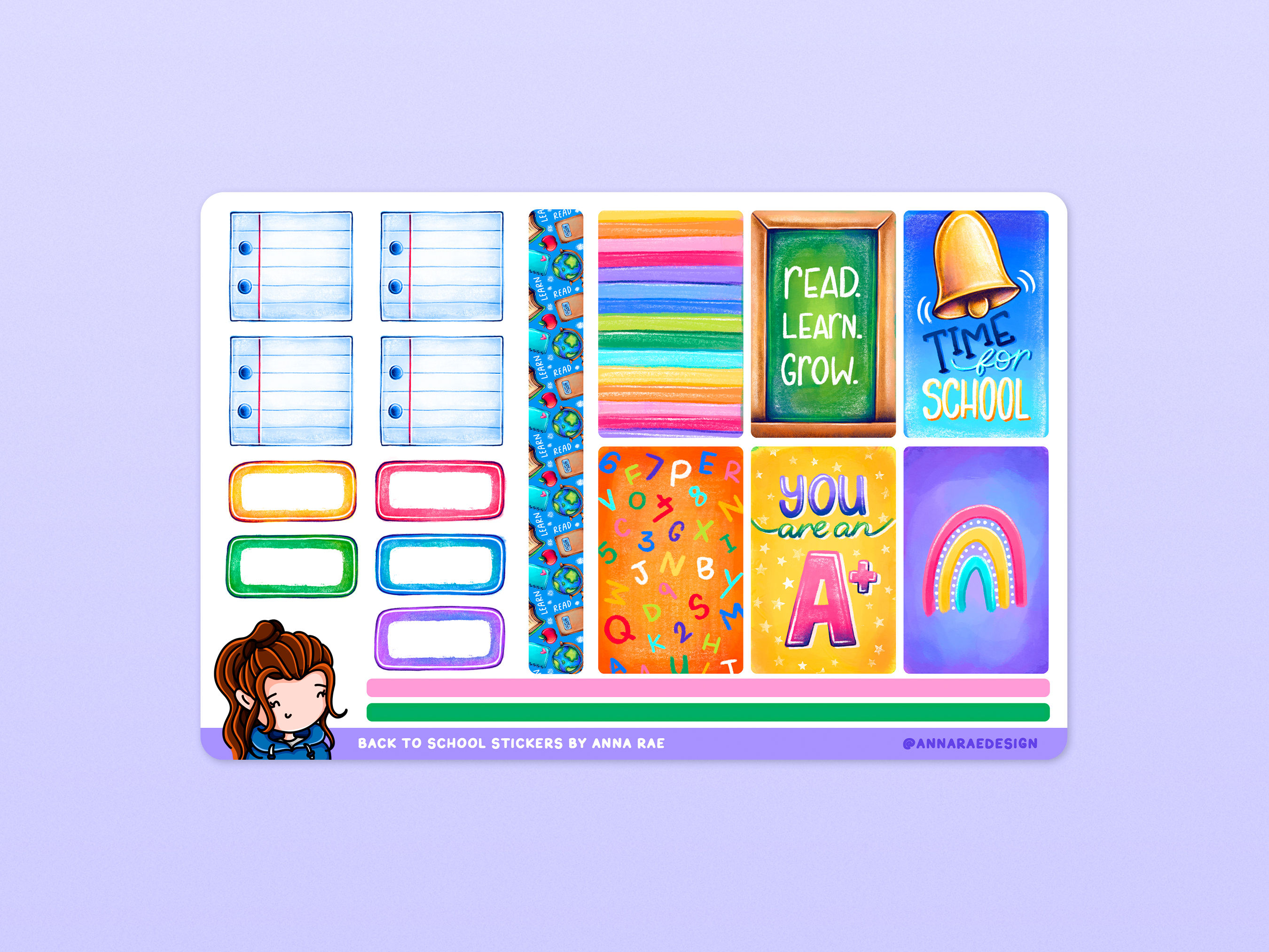 Back to School Box Planner Stickers