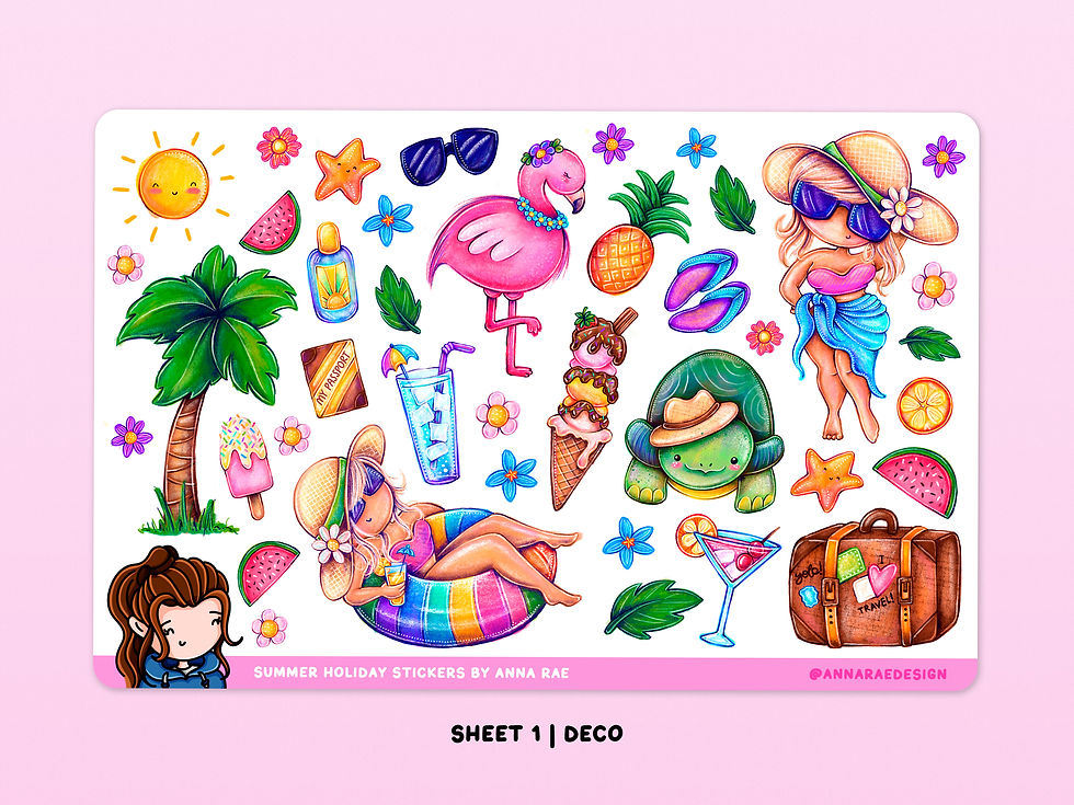 Thumbnail: Summer Holiday Functional Planner Stickers