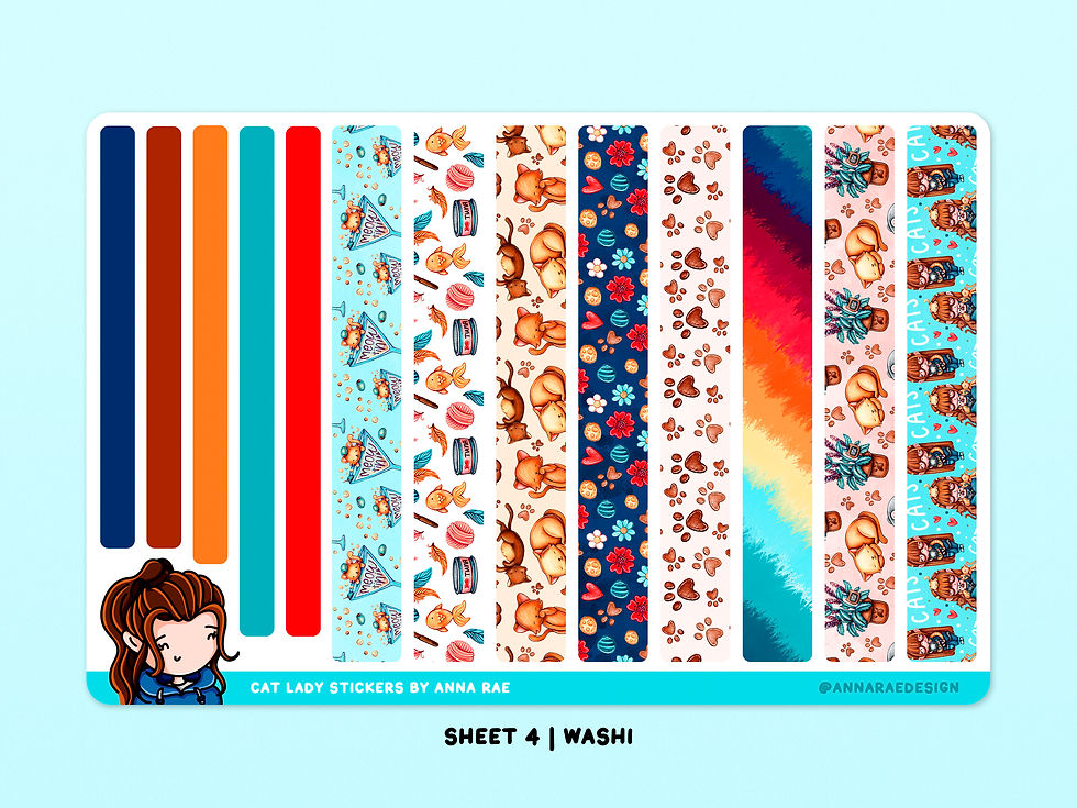 Thumbnail: Cat Lover Washi Strip Planner Stickers