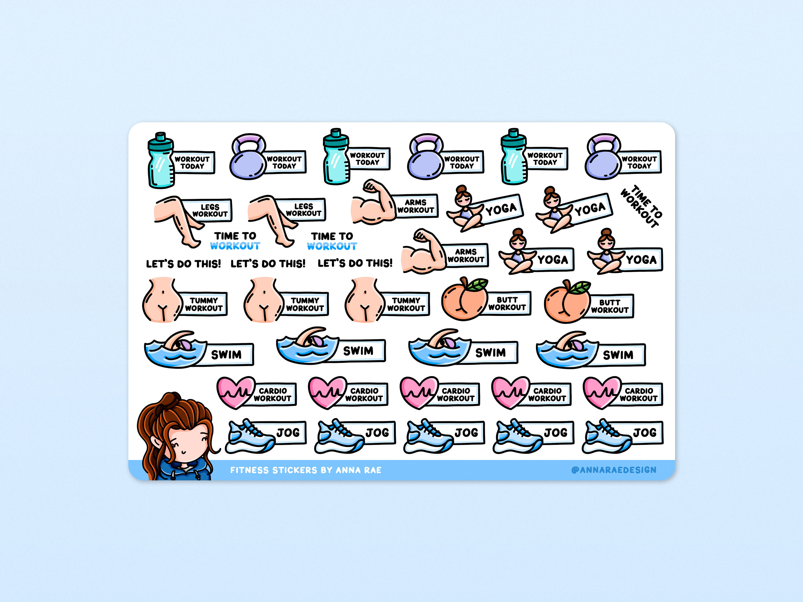 Fitness Reminder Planner Stickers
