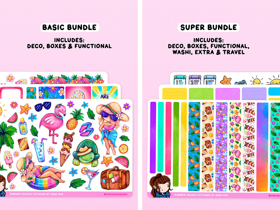 Thumbnail: Summer Holiday Washi Strip Planner Stickers