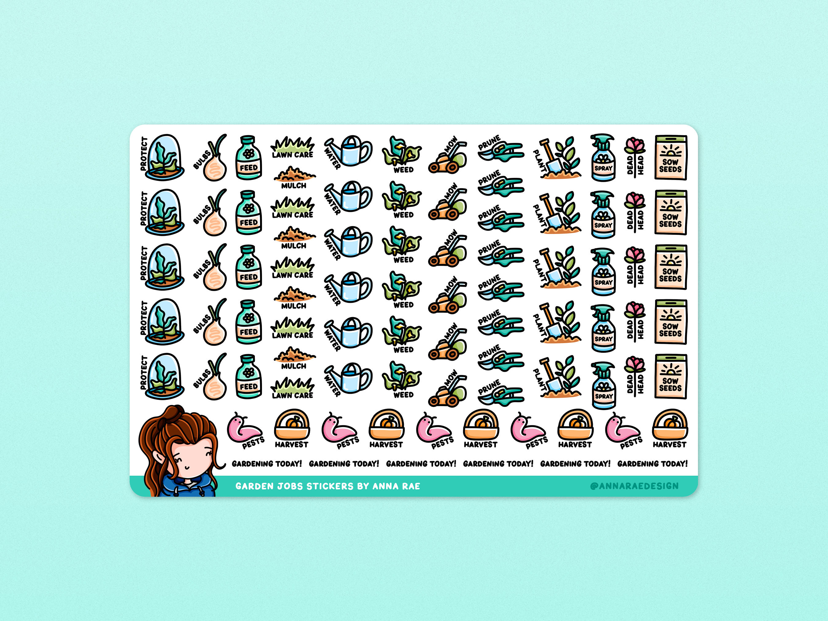 Garden Jobs Planner Stickers