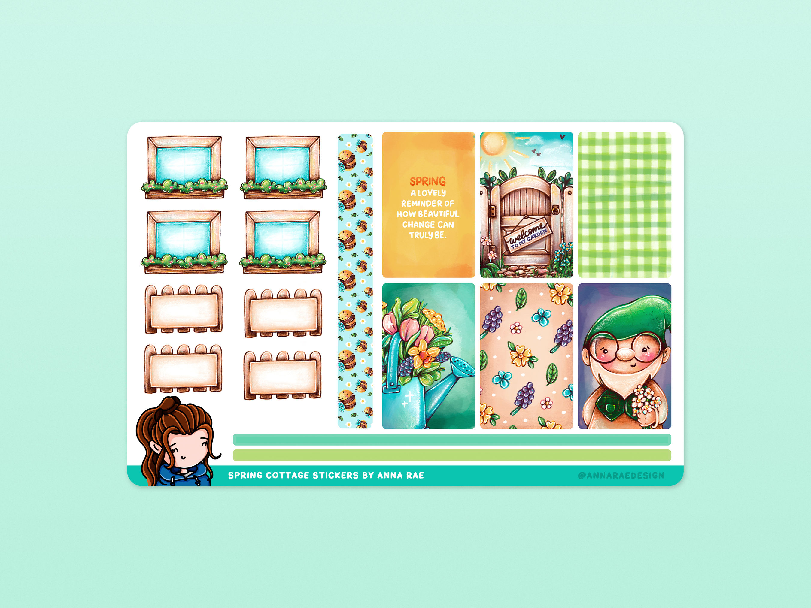 Spring Cottage Boxes Planner Stickers