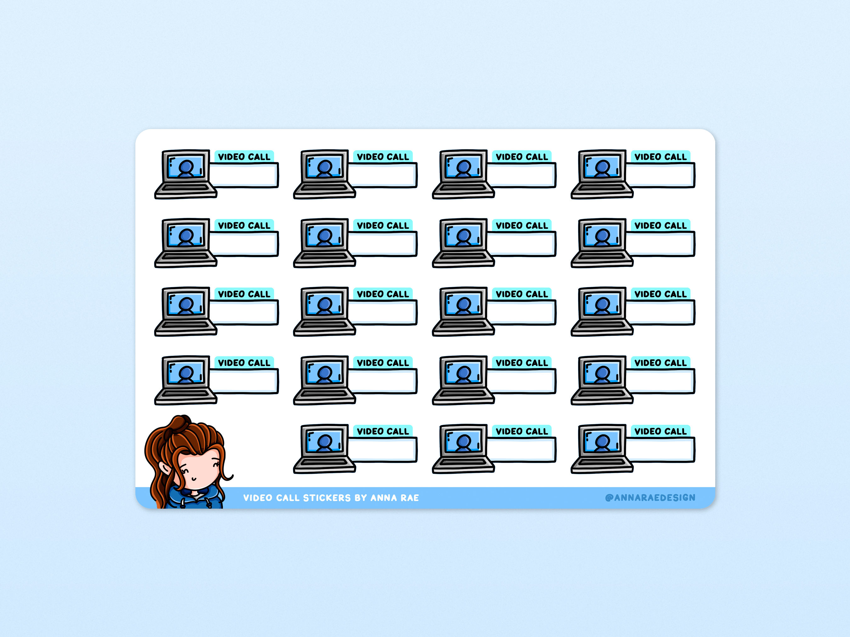 Video Call Reminder Planner Stickers