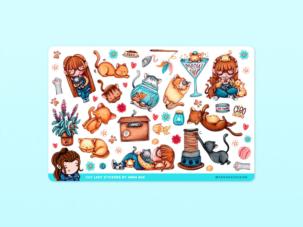 Thumbnail: Cat Lover Decorative Planner Stickers