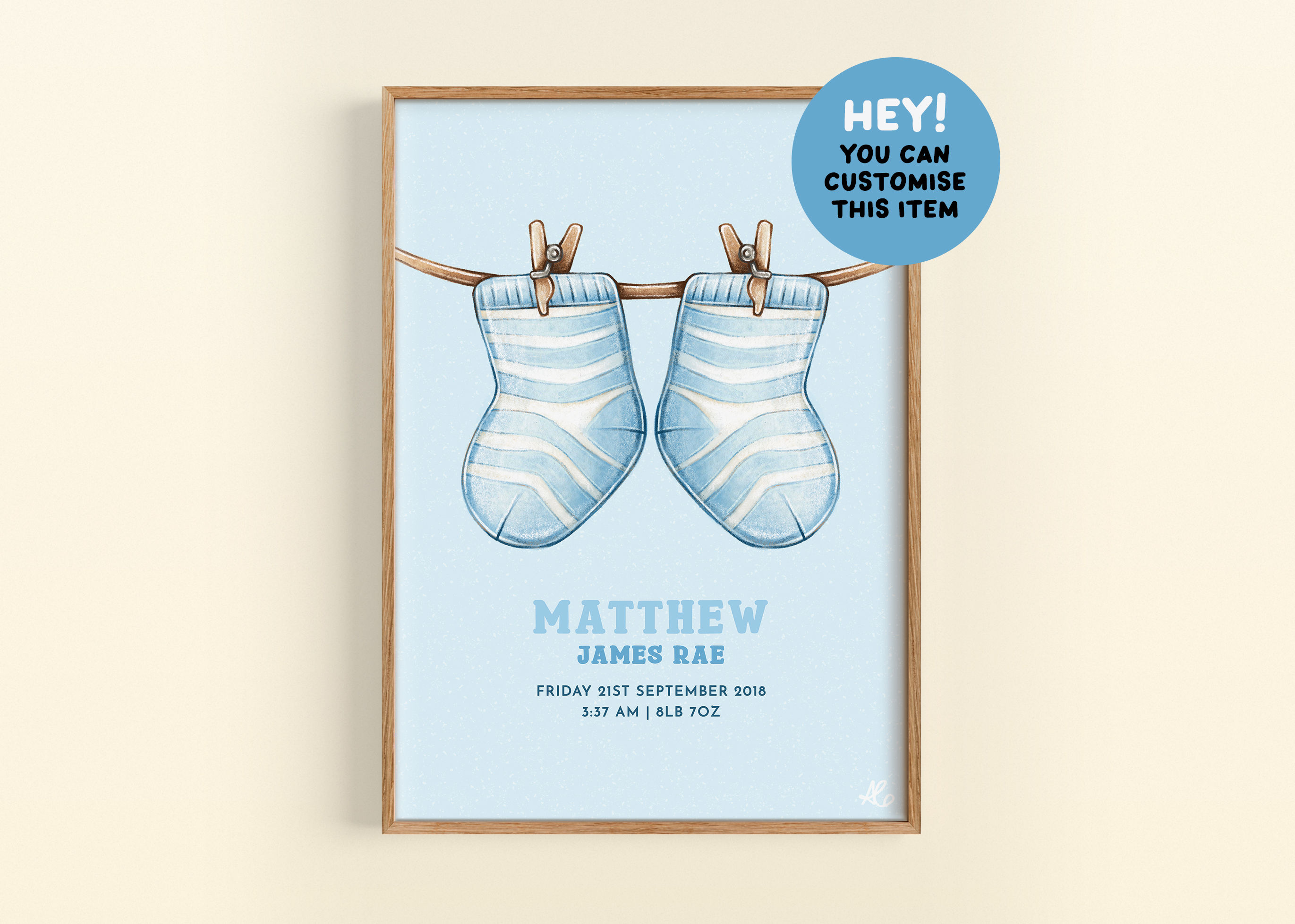 New Baby Boy Art Print