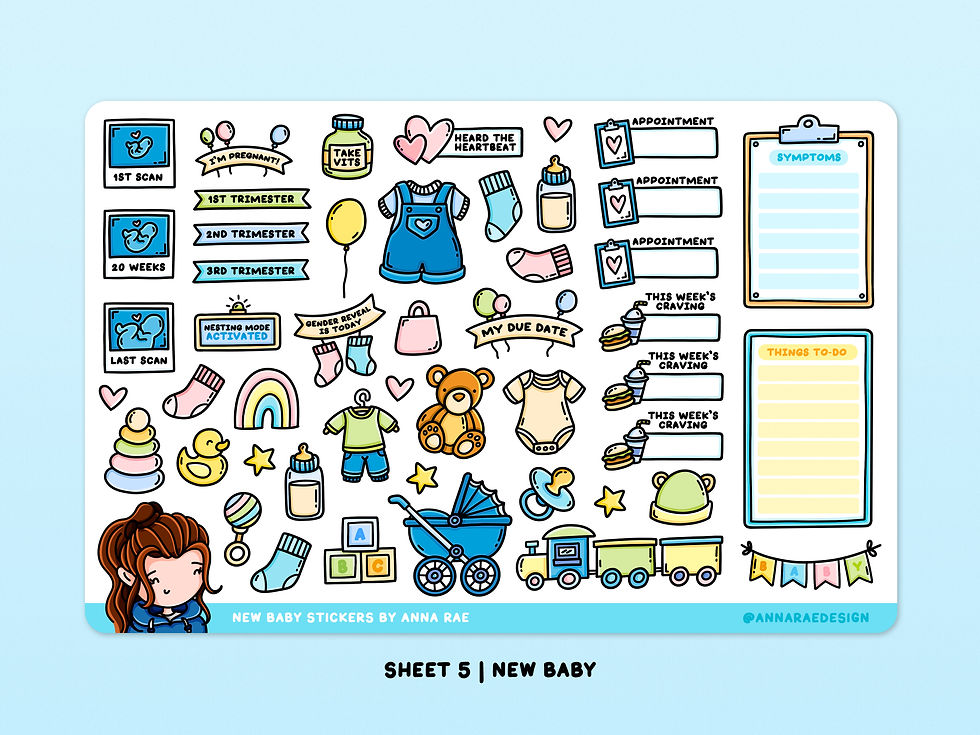 Thumbnail: New Baby Decorative Planner Stickers