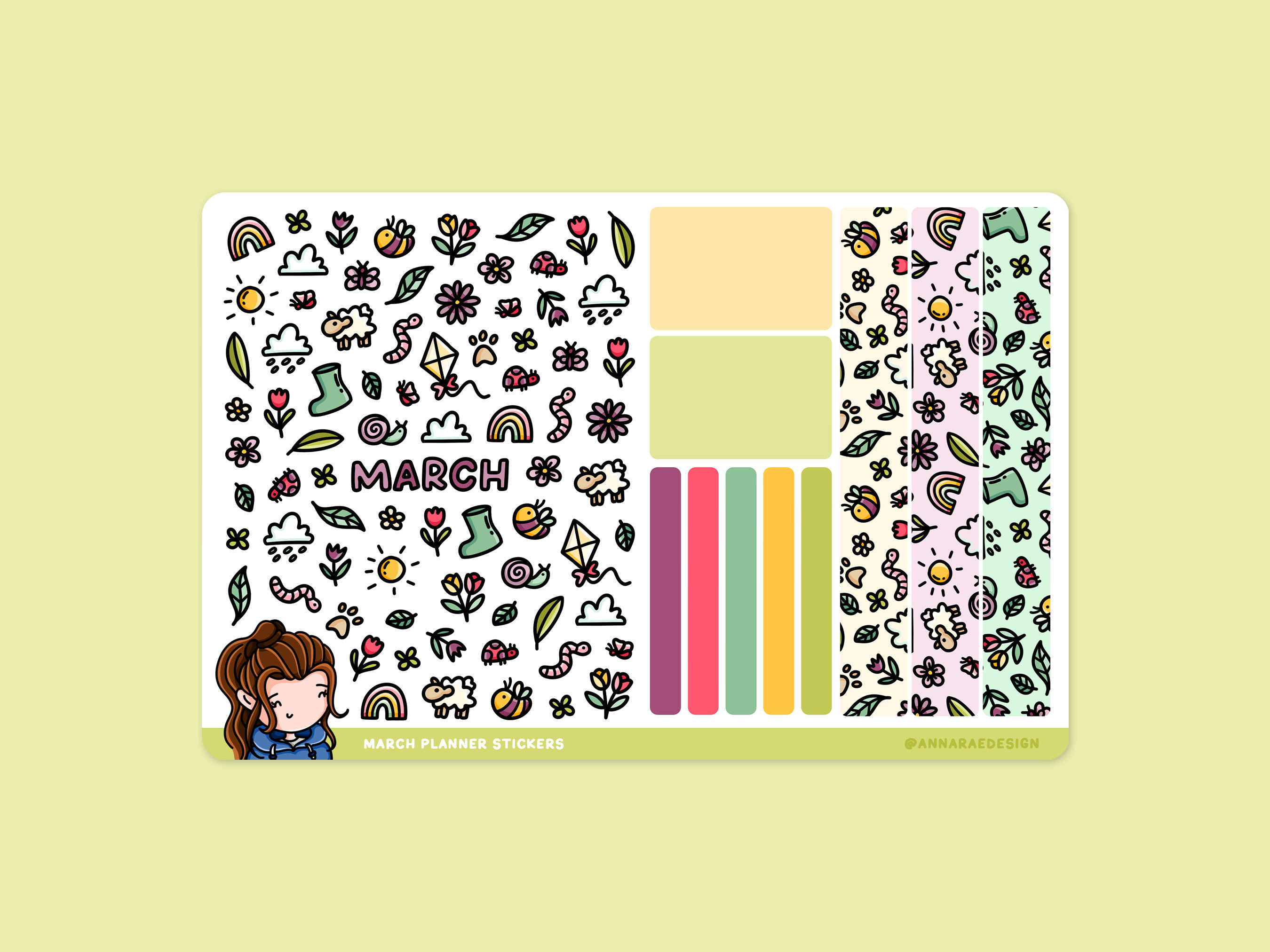 March Calendar and Planner Stickers