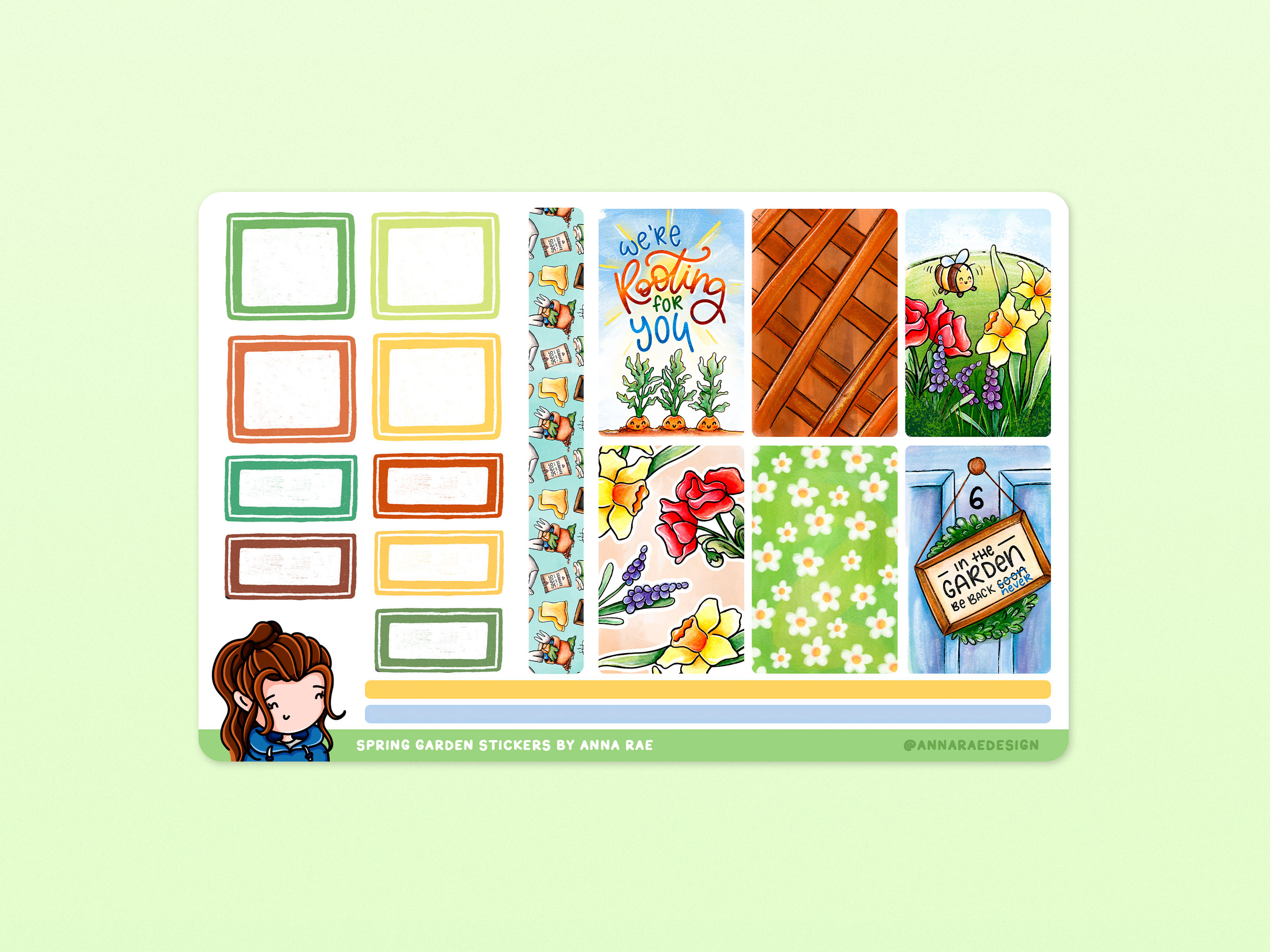 Spring Garden Boxes Planner Stickers