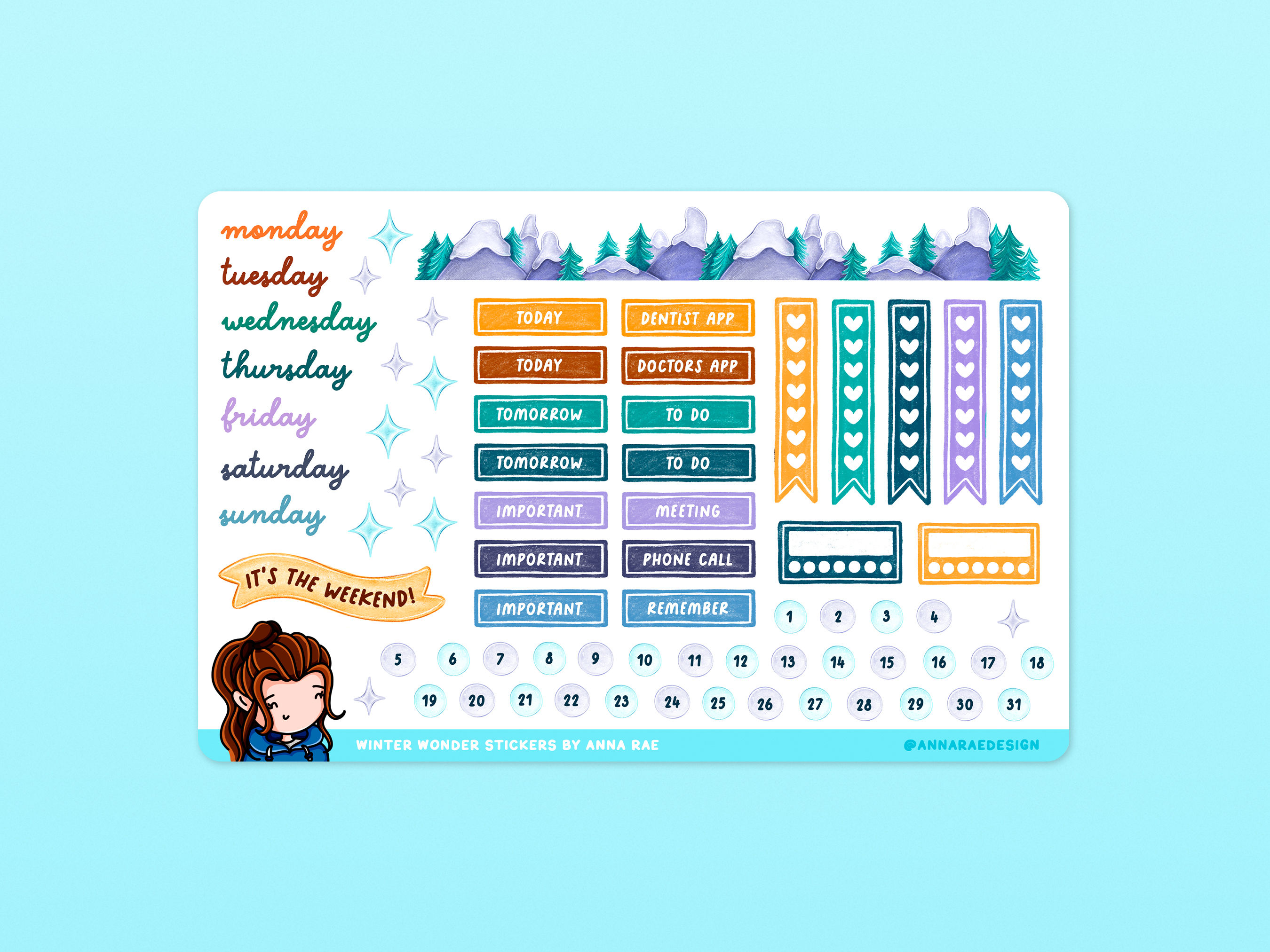 Winter Wonders Functional Planner Stickers