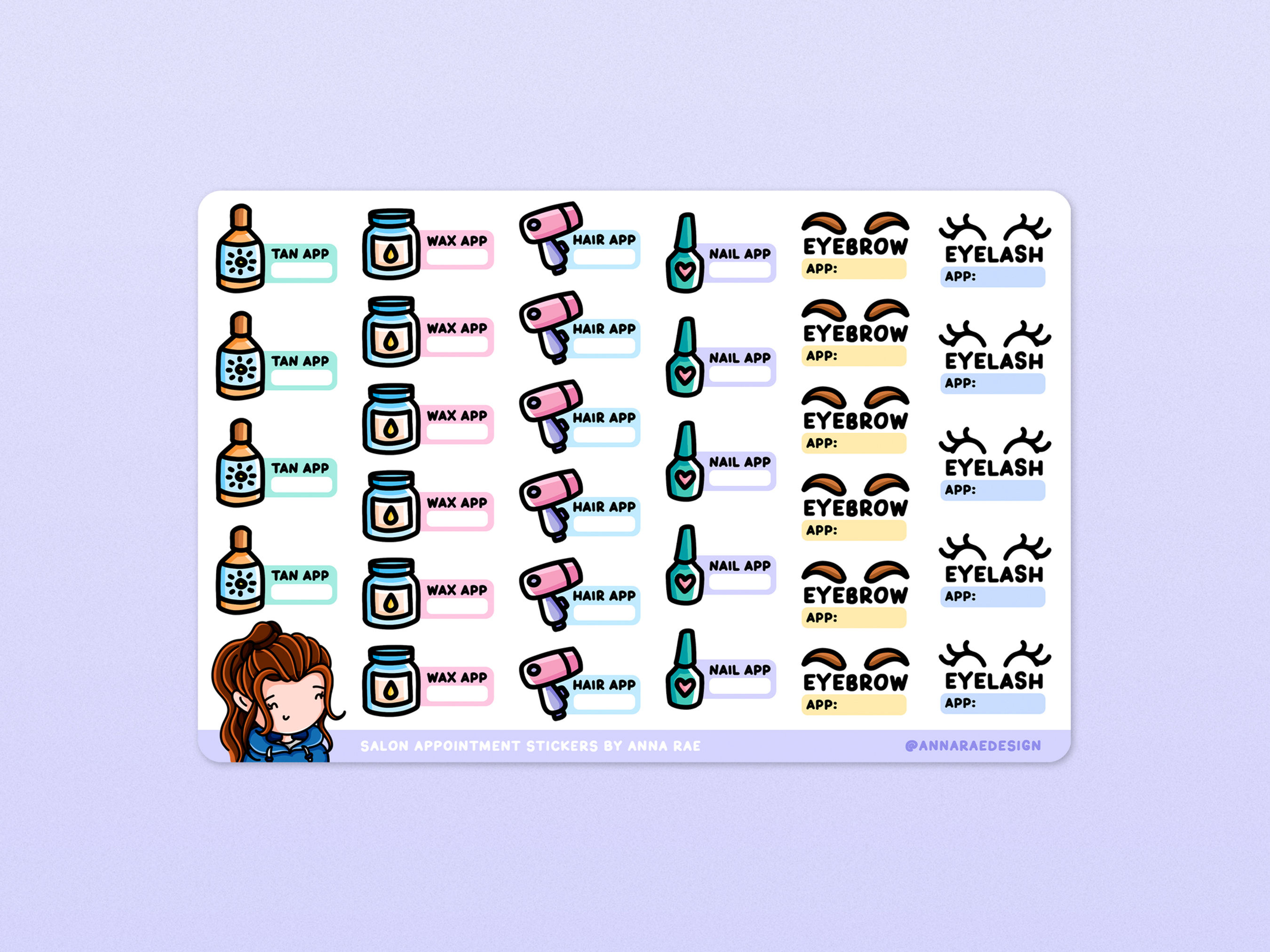 Beauty Appointment Reminder Planner Stickers