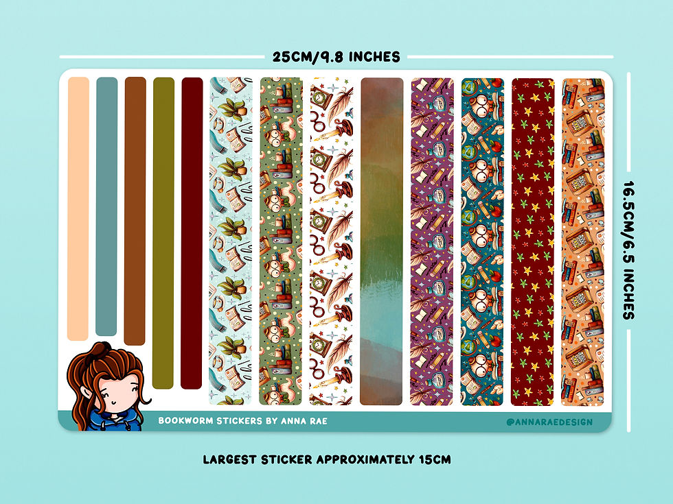 Thumbnail: Bookworm Washi Strip Planner Stickers