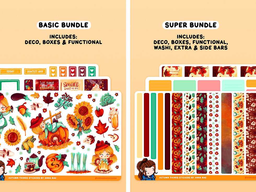 Thumbnail: Autumn Things Boxes Planner Stickers