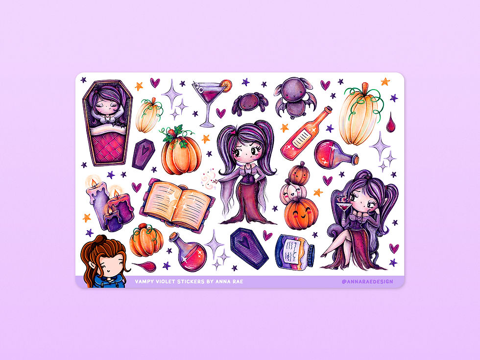 Thumbnail: Vampy Violet Decorative Planner Stickers