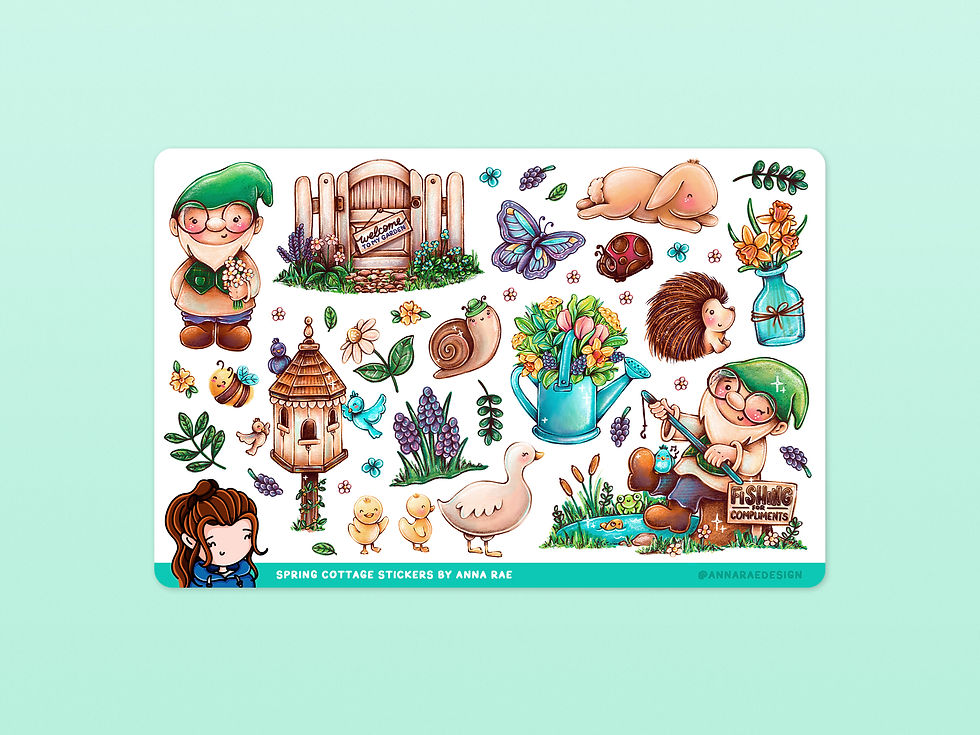 Thumbnail: Spring Cottage Decorative Planner Stickers