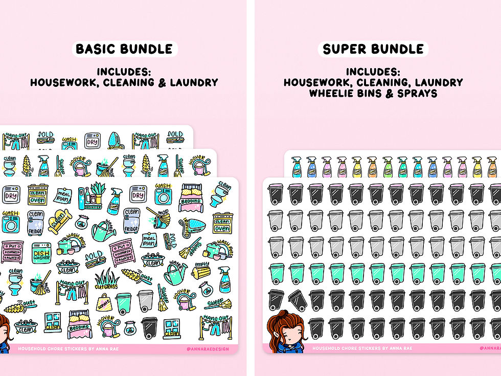 Thumbnail: Pastel Wheelie Bin Planner Stickers