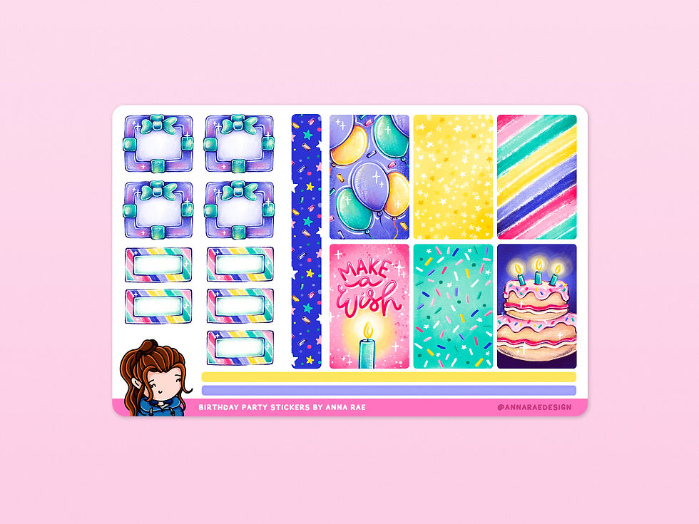 Thumbnail: Happy Birthday Boxes Planner Stickers