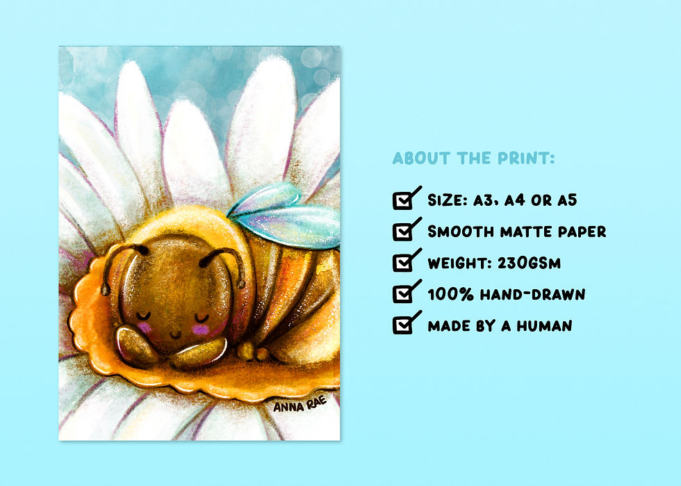 Thumbnail: Fluffy Sleeping Bumble Bee Art Print