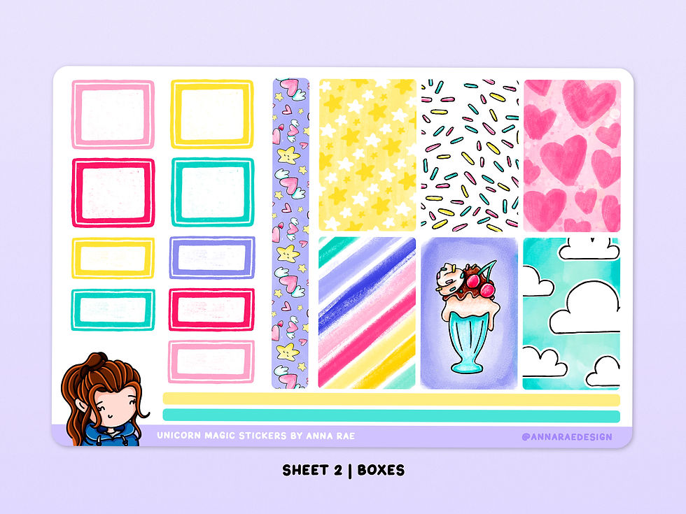 Thumbnail: Unicorn Magic Boxes Planner Stickers