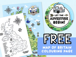 FREEBIE: Map of Britain Colouring Page and a look at my Caravan Adventure Map