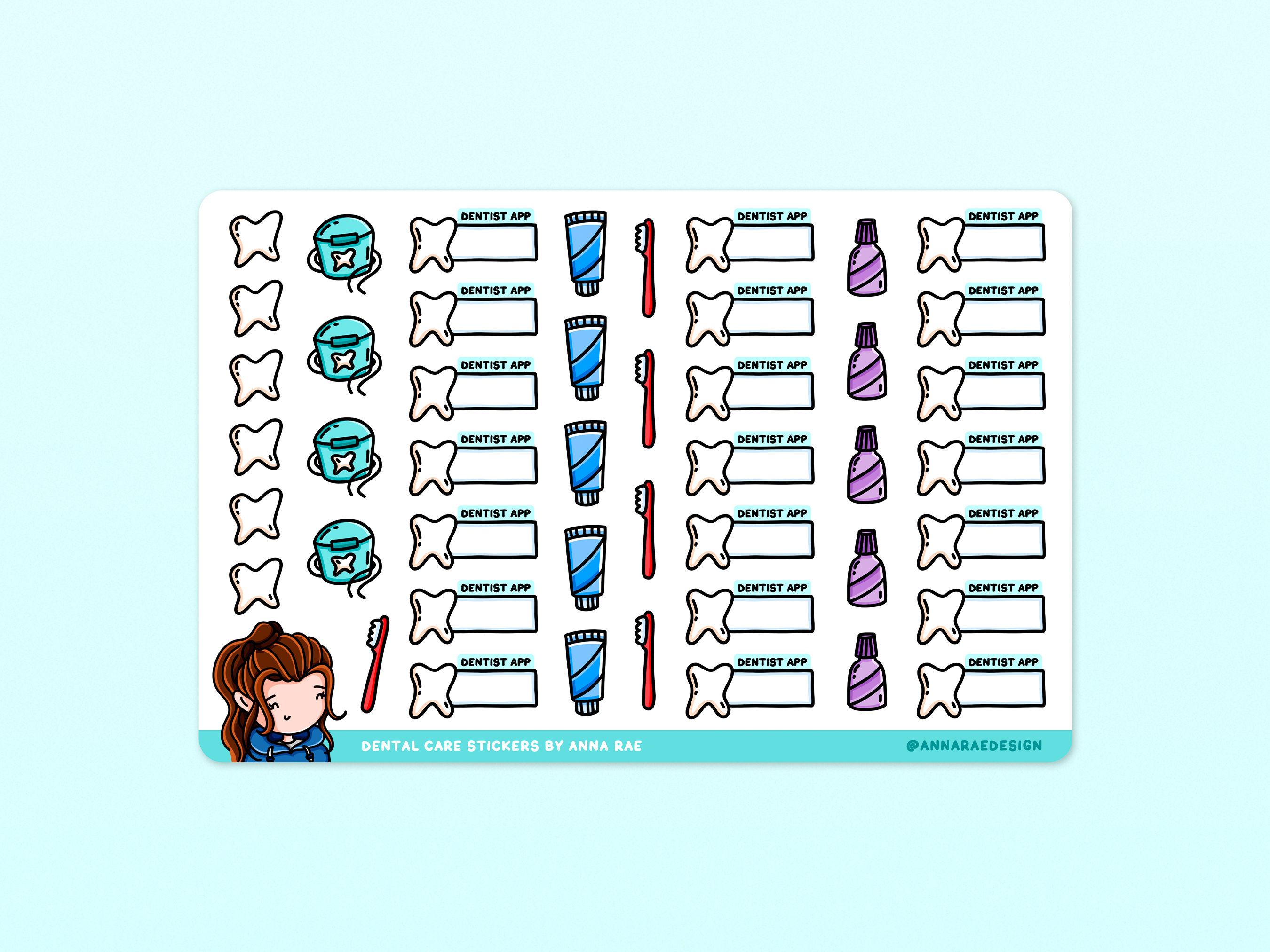 Dental Care Planner Stickers