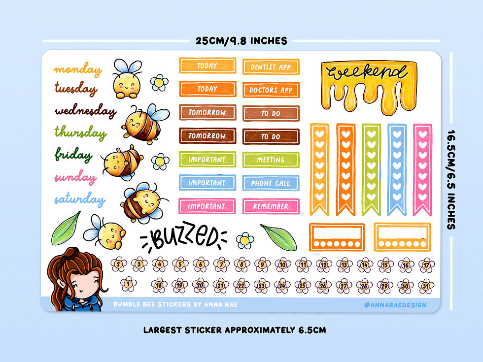 Thumbnail: Bumble Bee Functional Planner Stickers