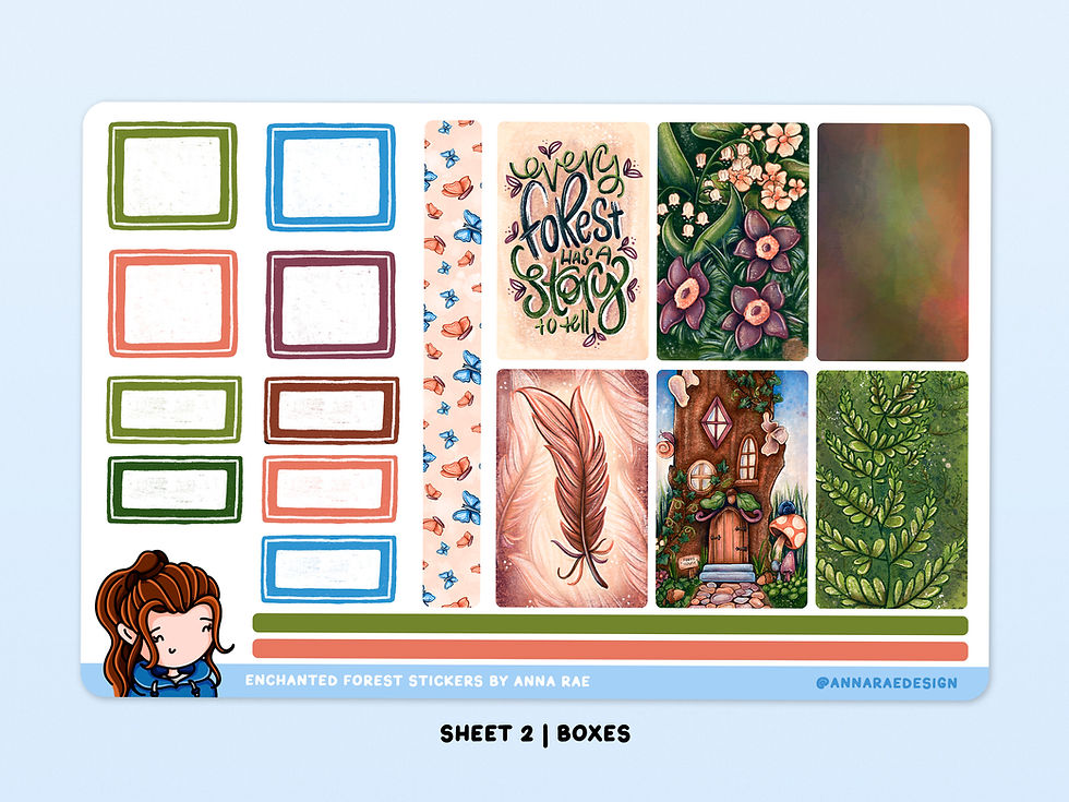 Thumbnail: Enchanted Forest Boxes Planner Stickers