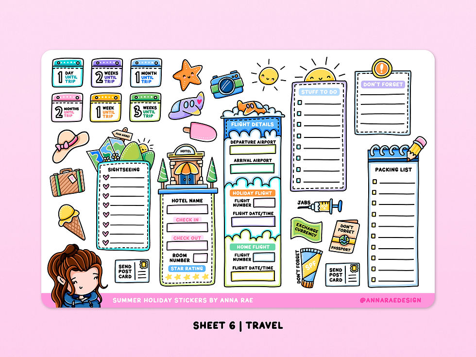 Thumbnail: Summer Holiday Washi Strip Planner Stickers