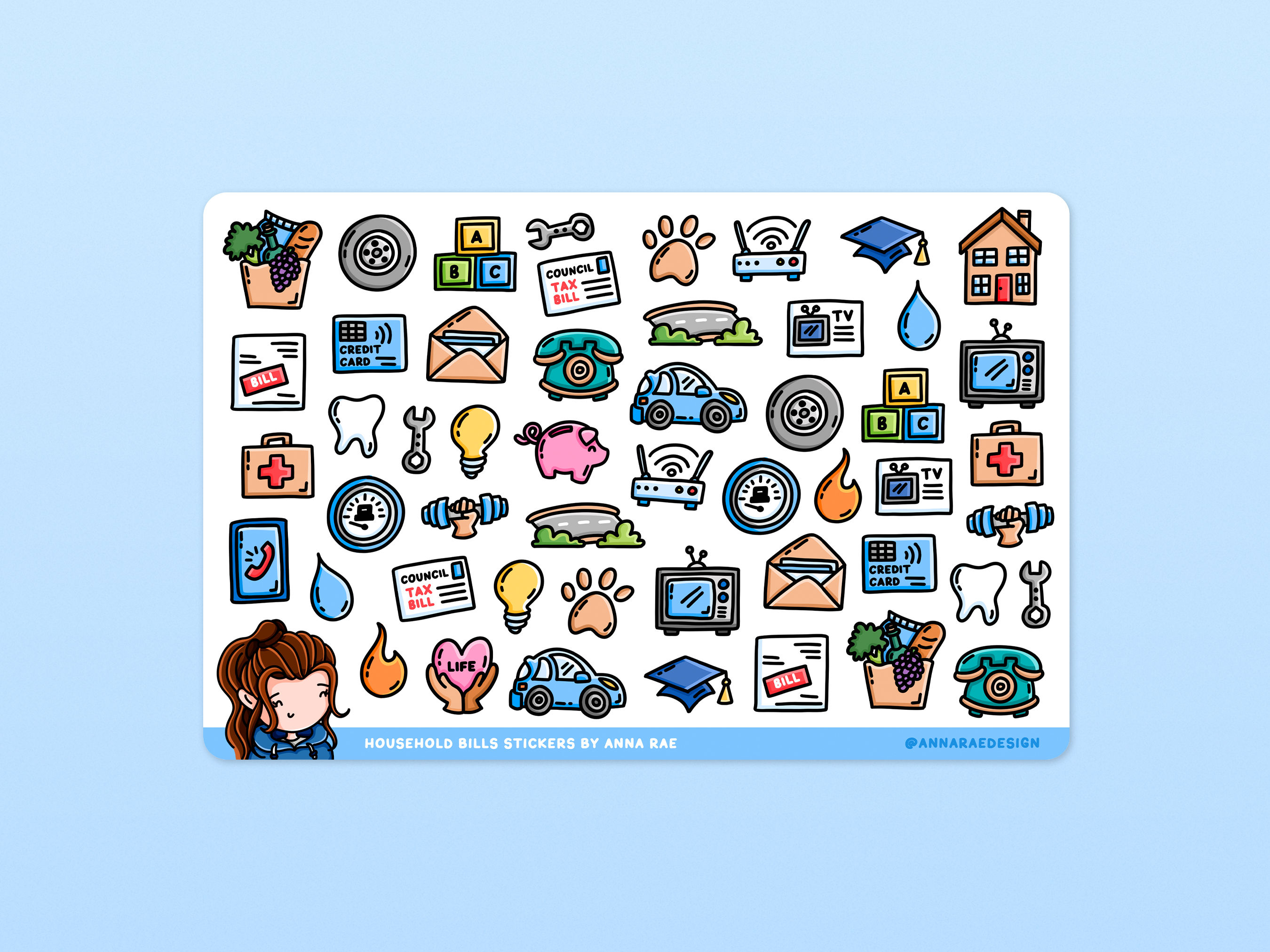Household Bills Planner Stickers