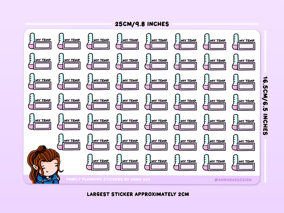 Thumbnail: Family Planning Basal Body Temperature Cycle Tracking Planner Stickers