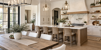 Warm Transitional Farmhouse Kitchen Remodel by Super Twins Construction Inc. project photo