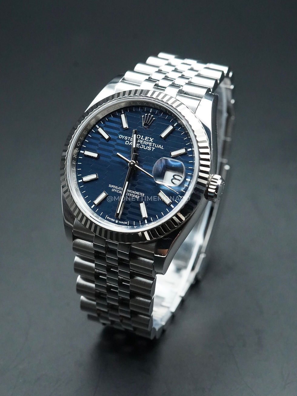 Miniature : ROLEX DATEJUST 36 BLEU MOTIF (126234) - 2022 LIKE NEW FULL SET