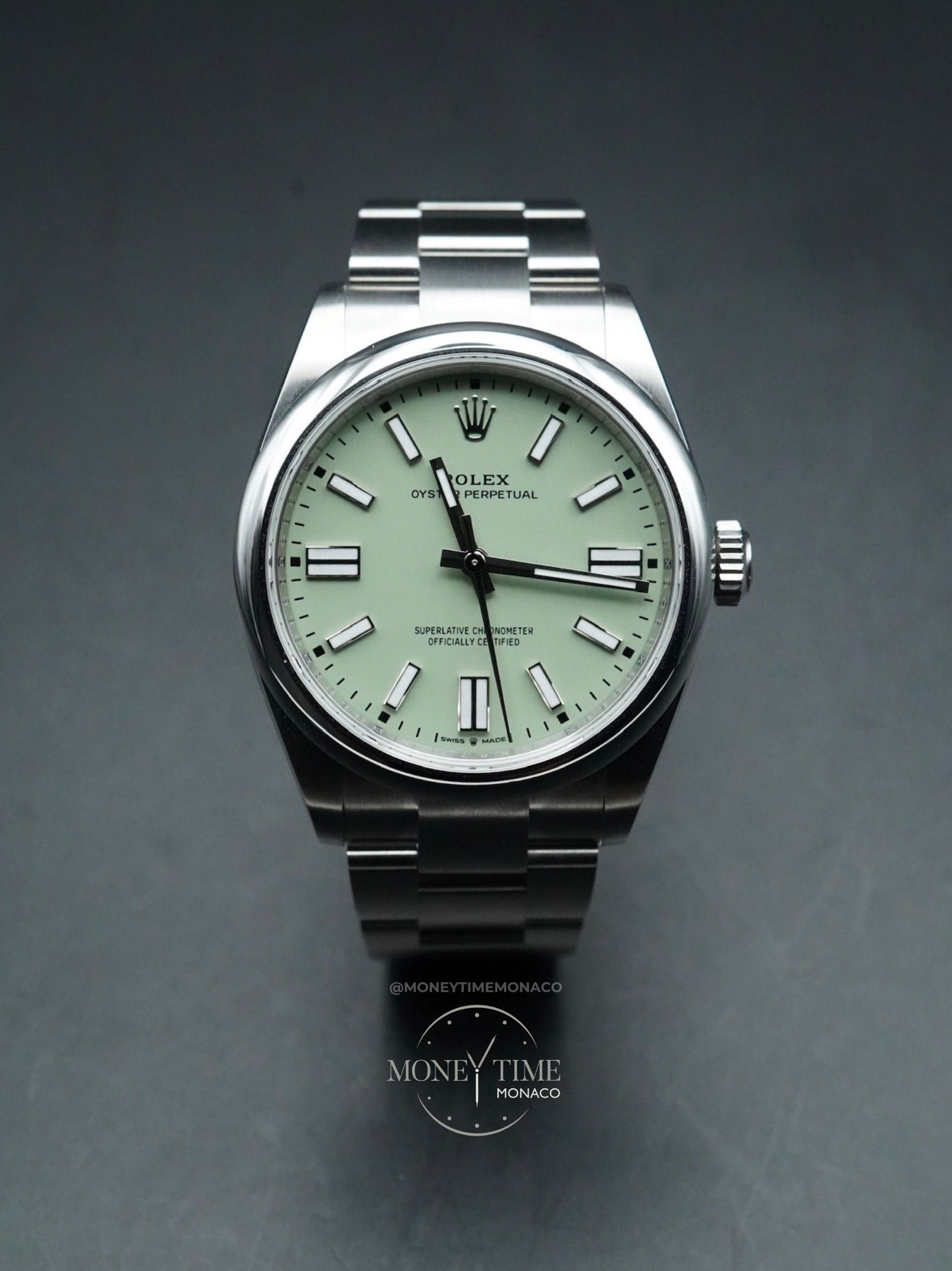 ROLEX OYSTER PERPETUAL 41 PISTACHIO (134300) - 12/2025 NEW FULL SET