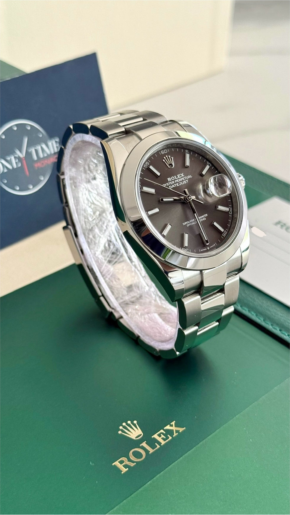 Thumbnail: ROLEX DATEJUST 41 RHODIUM DIAL (126300) - 2019 FULL SET MONACO CARD