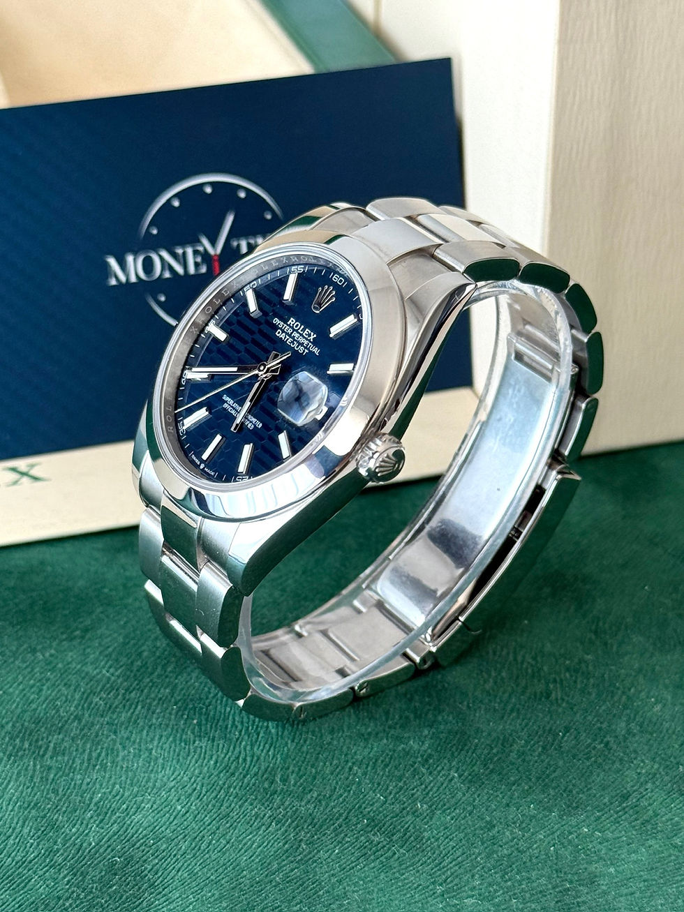 Miniatura: ROLEX DATEJUST 41 BLEU CANNELÉ (126300) - 2023 LIKE NEW FULL SET