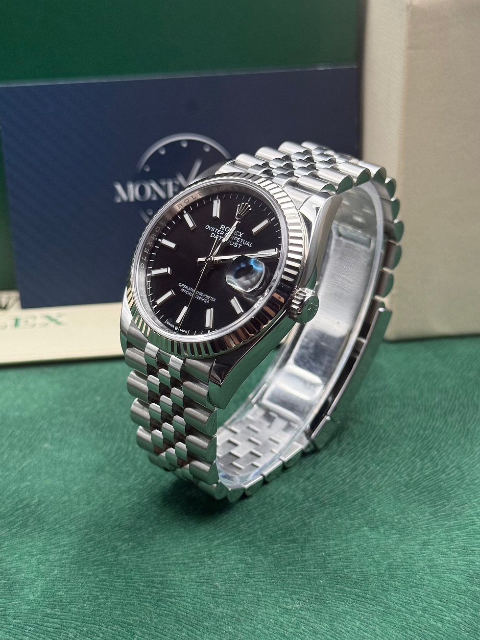 Thumbnail: ROLEX DATEJUST 36 NOIR VIF (126234) - 2020 LIKE NEW FULL SET