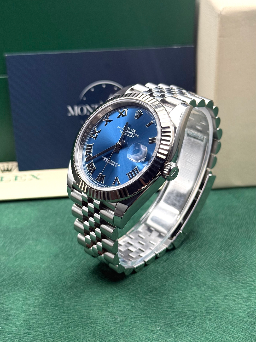 Thumbnail: ROLEX DATEJUST 41 AZZURRO (126334) - 2024 LIKE NEW FULL SET